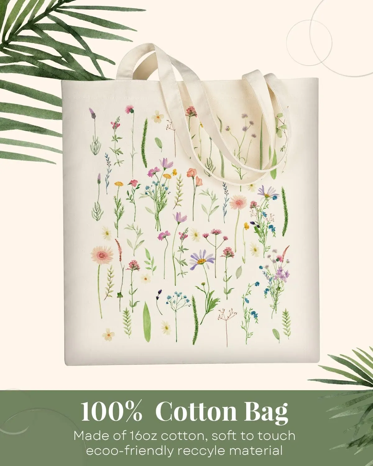 AUSVKAI Canvas Tote Bag Aesthetic for Women, Cute Reusable Cloth Cotton Bags for Shopping Beach Grocery