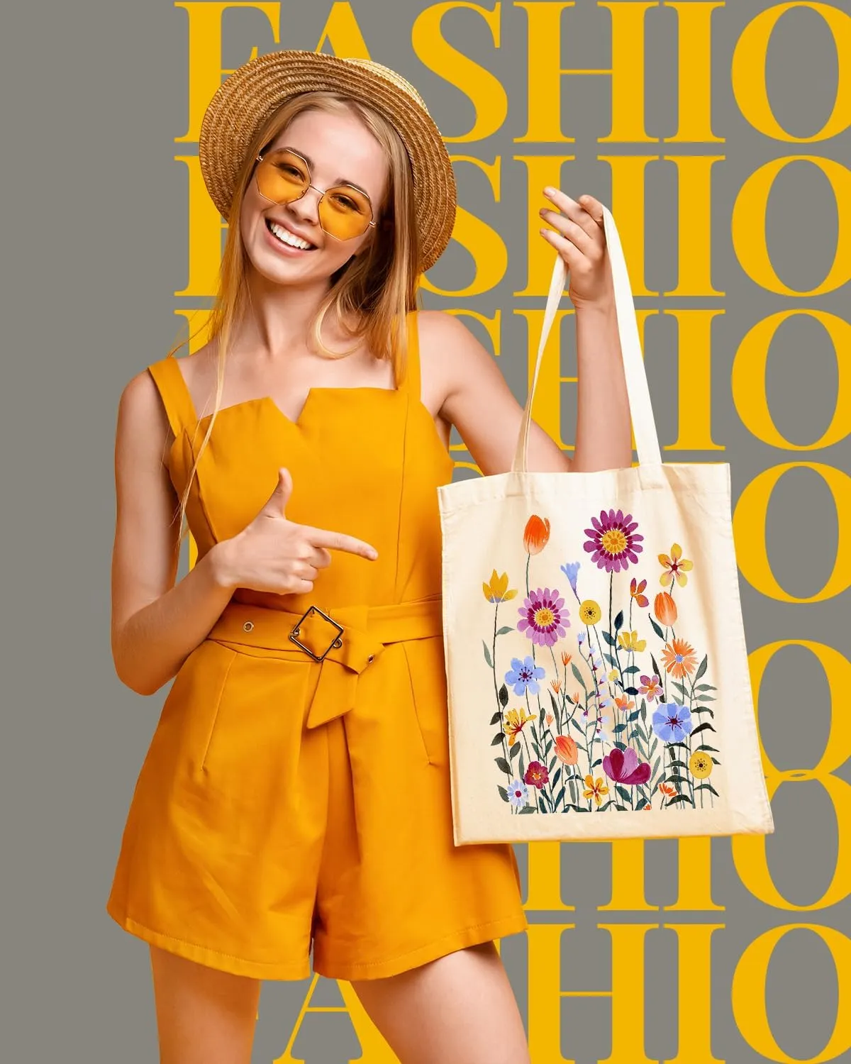 AUSVKAI Canvas Tote Bag for Women, Aesthetic Cute Grocery Grocery Reusable Cotton Gift Bag for Shooping Beach Trendy Gifts