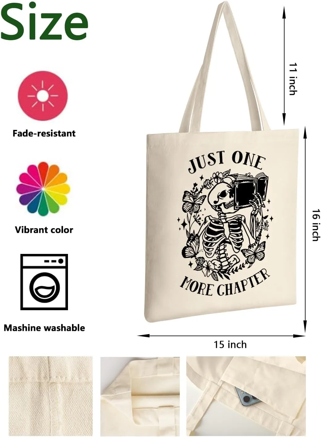 AUSVKAI Canvas Tote Bag for Women, Aesthetic Cute Grocery Grocery Reusable Cotton Gift Bag for Shooping Beach Trendy Gifts