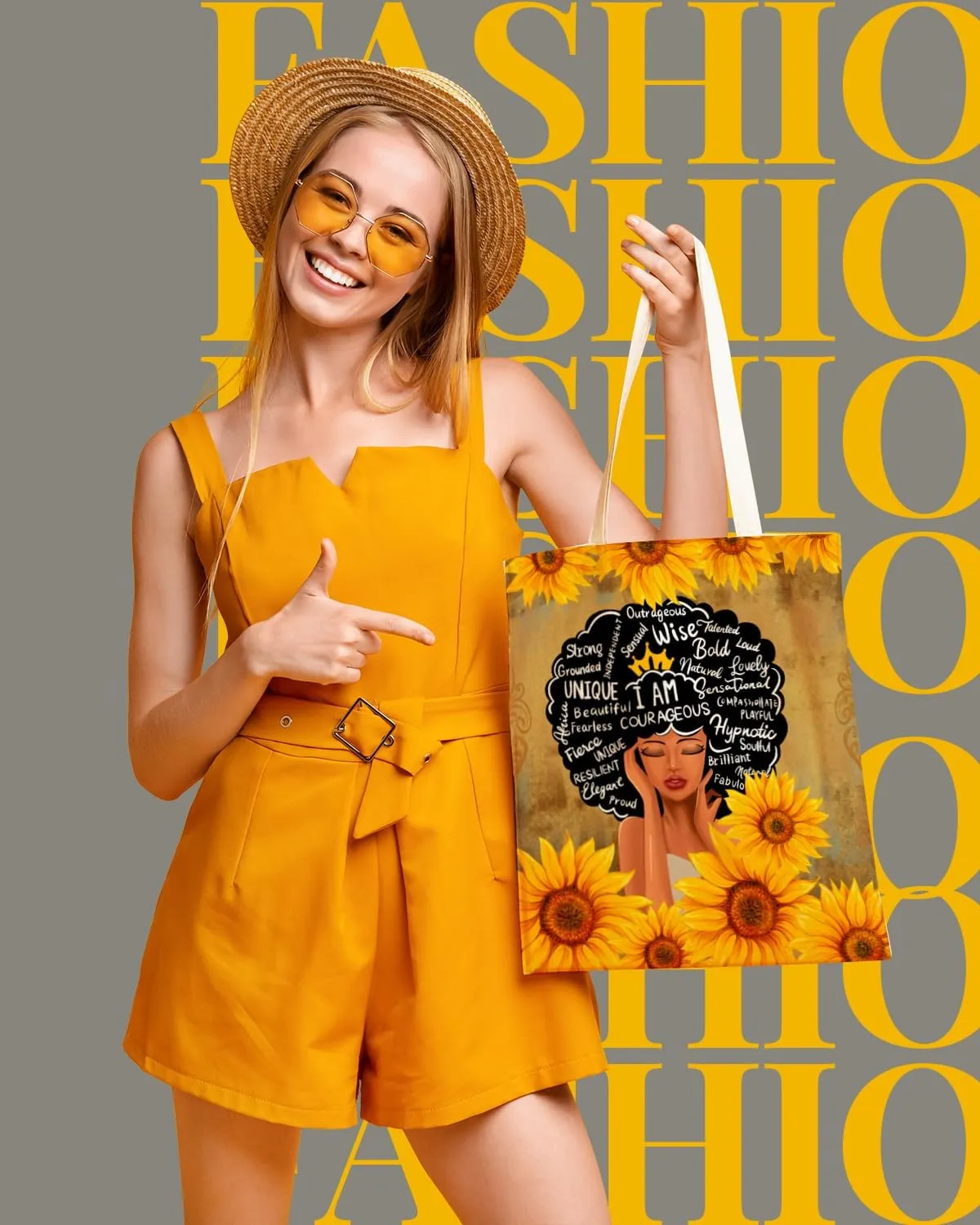 AUSVKAI Canvas Tote Bag for Women, Aesthetic Cute Grocery Grocery Reusable Cotton Gift Bag for Shooping Beach Trendy Gifts