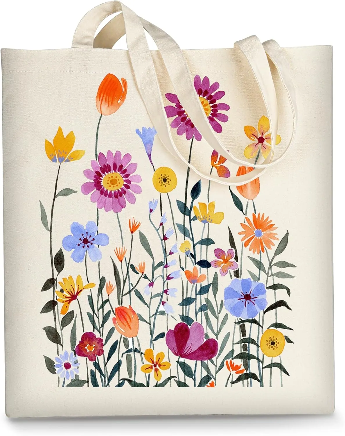 AUSVKAI Canvas Tote Bag for Women, Aesthetic Cute Grocery Grocery Reusable Cotton Gift Bag for Shooping Beach Trendy Gifts