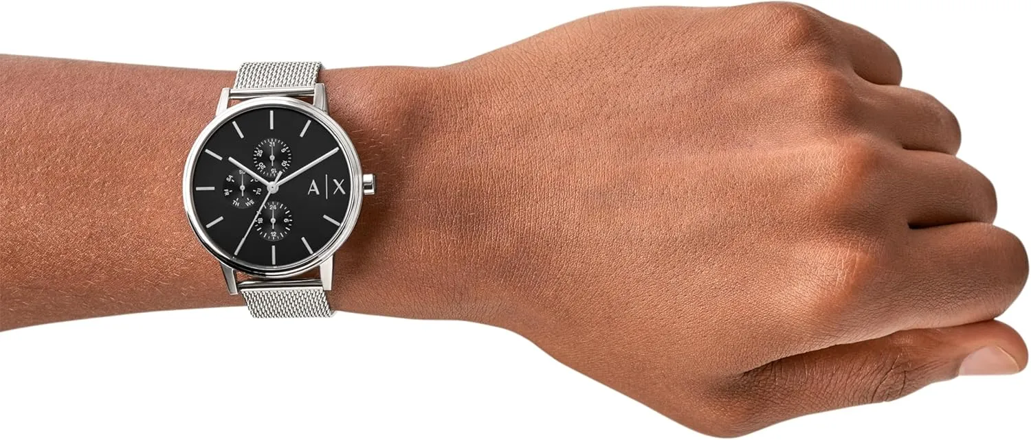 A|X Armani Exchange Men's Watch with Three-Hand Analog Display and Stainless Steel or Leather Band, Watch for Men