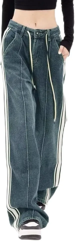 Baggy Jeans for Women Y2K High Street Boyfriend Pants Vintage Jeans Aesthetic Clothing Teen Girls Streetwear Hiphop
