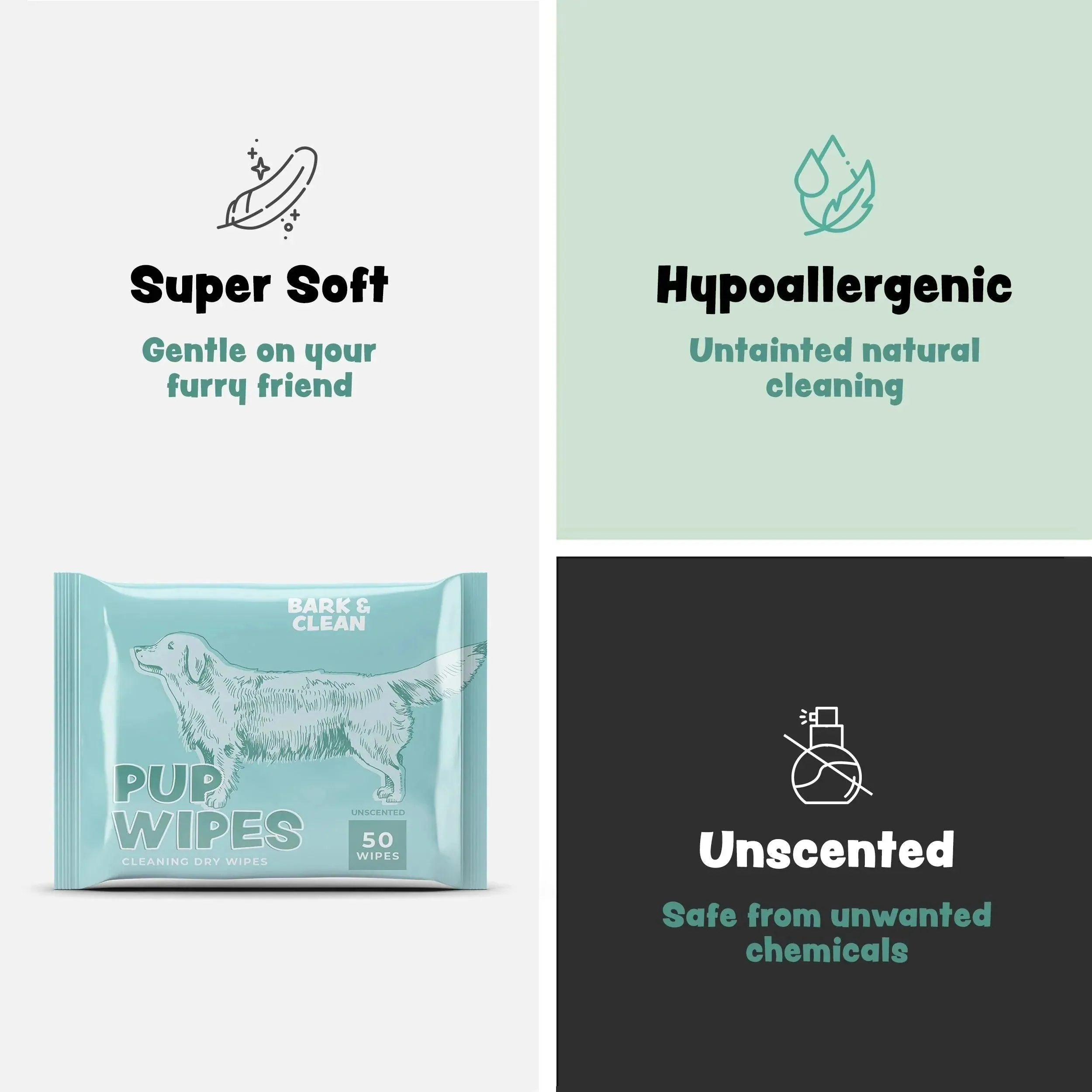 Bark & Clean Pup Dry Wipes
