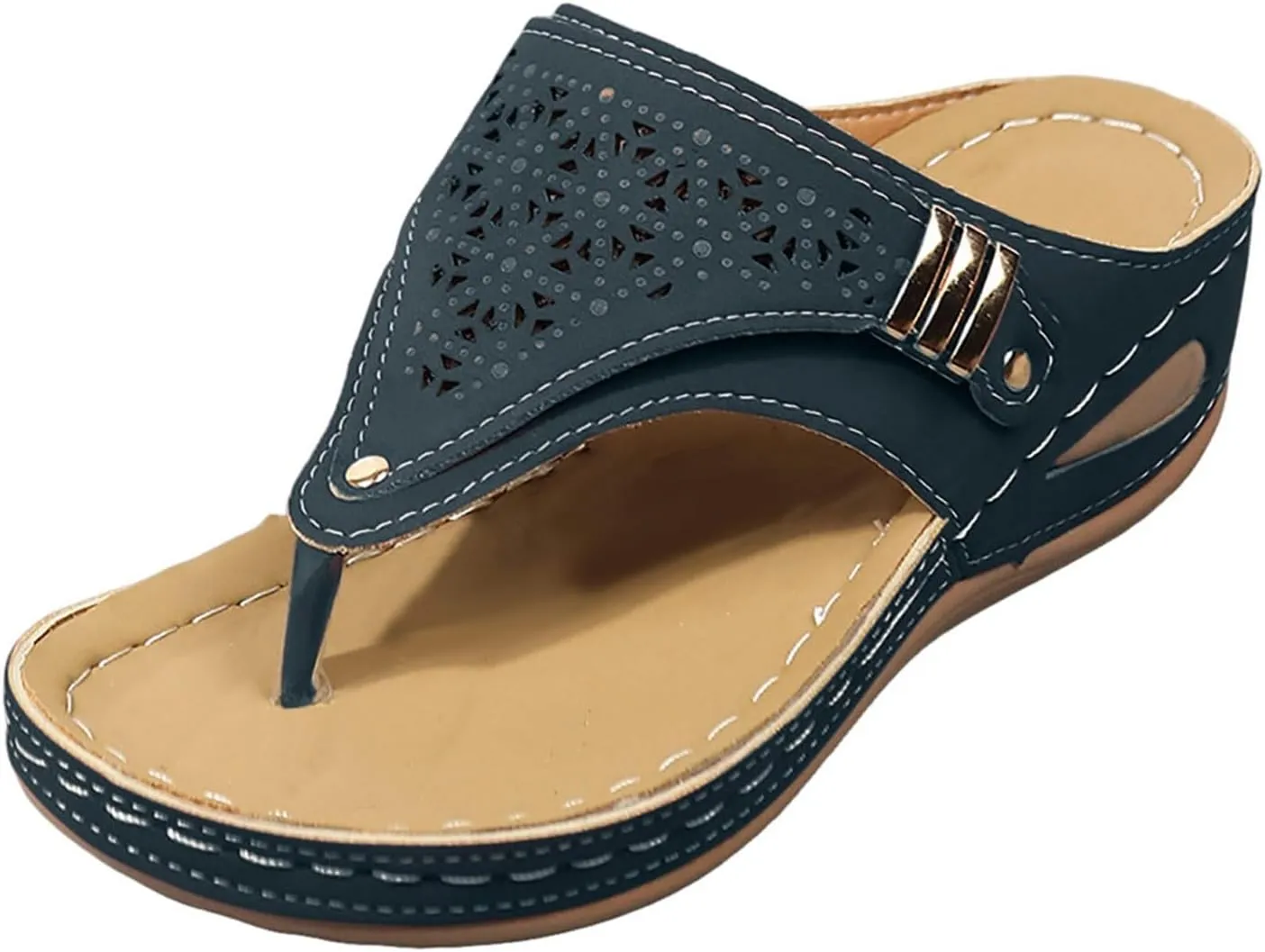 Beach Flip Flops Women Arch Support Flip Flops for Beach Women's Slide Sandal Wide Width Sandal for Women