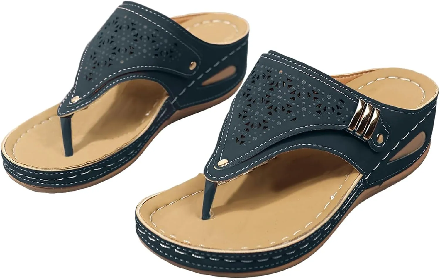 Beach Flip Flops Women Arch Support Flip Flops for Beach Women's Slide Sandal Wide Width Sandal for Women
