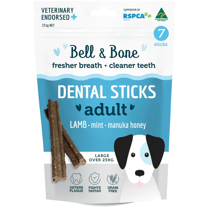 Bell and Bone Dental Sticks Lamb Mint and Manuka Honey for Large Dogs 231g
