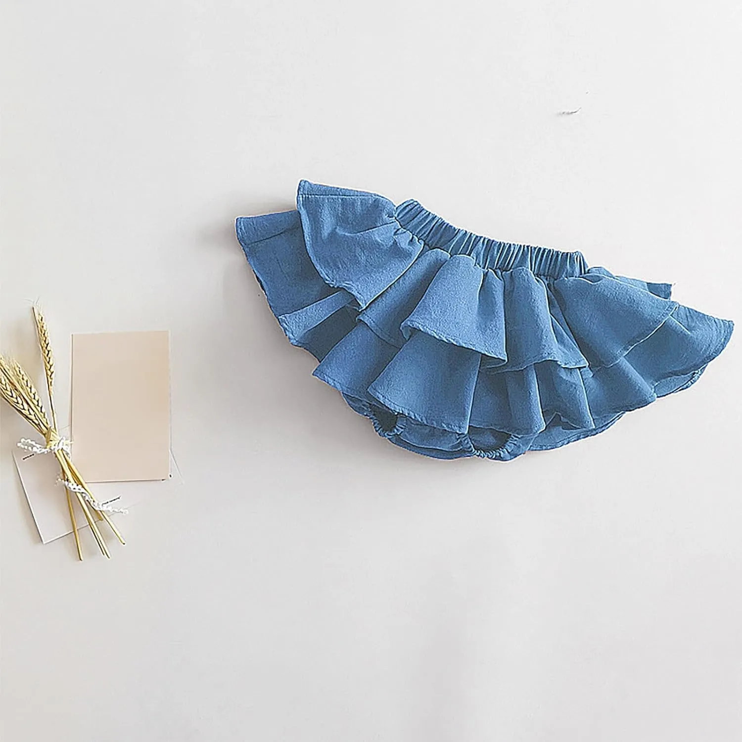BILIKEYU Toddler Little Girls Pleated Skirts Elastic High Waist Tiered Ruffle A Line Flowy Swing Casual Mini