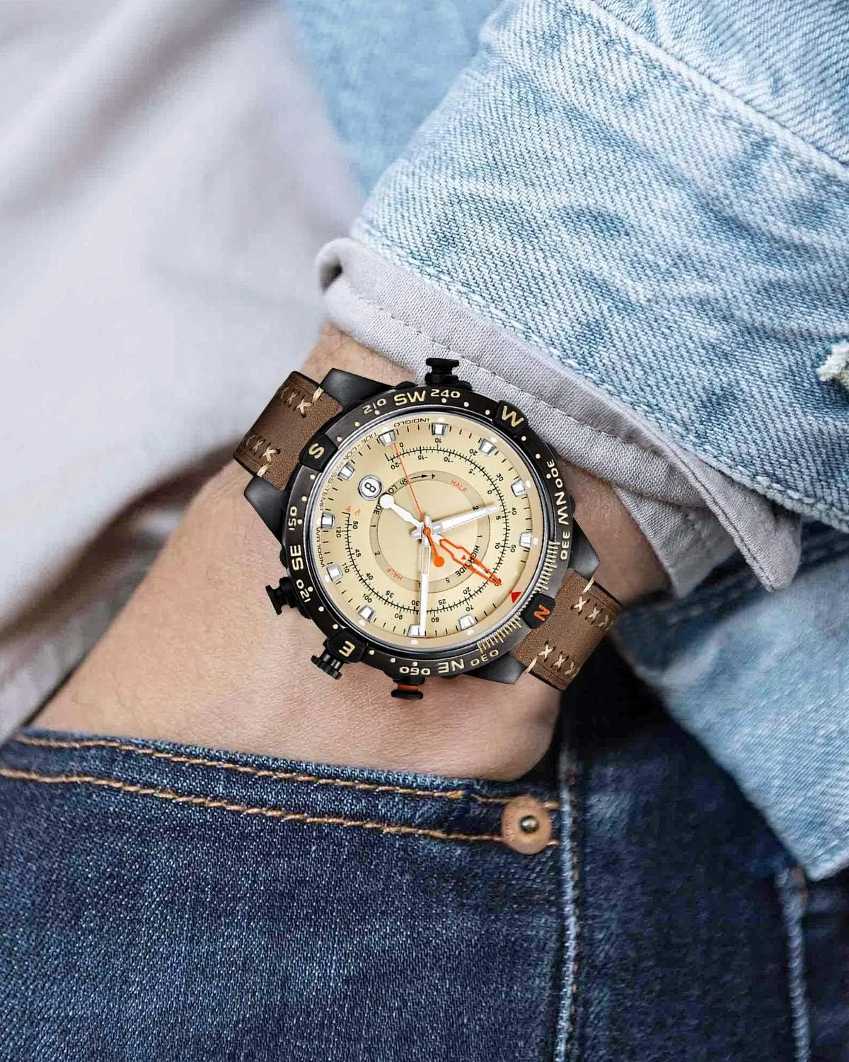 BINLUN Leather watch strap 20 mm 22 mm 24 mm 26 mm watch strap for men women smartwatch strap X-shape fabric strap with quick release watch band boho vintage
