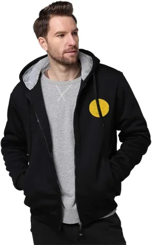 Bitcoin Prints Artwork Mens Hoodie Thick Heavyweight Winter Coat Full Zippered Sweatshirt Casual Jackets