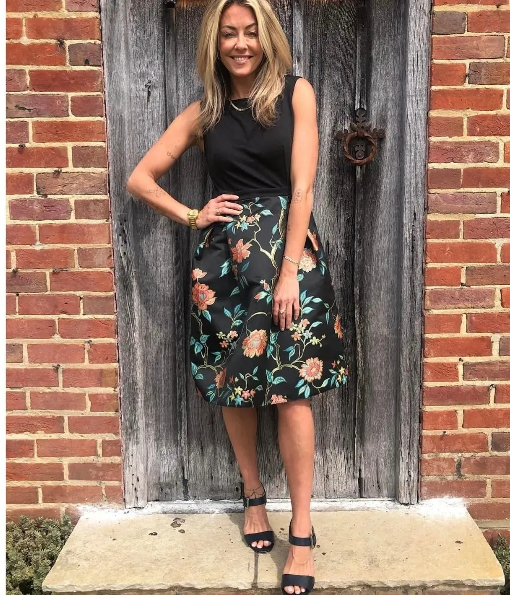 Black Oriental Floral Dress