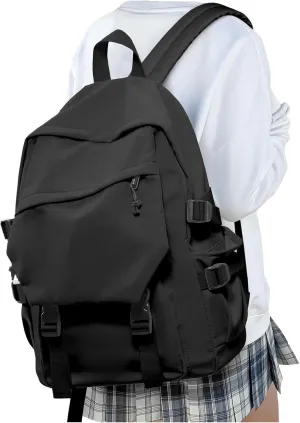 Black Travel Laptop Backpack For Women Small Computer Work Backpack For Men Lightweight College Teacher Backpacks For Women Causal Daypack Backpacks