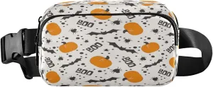 Boccsty Halloween Boo Bat Pumpkin Belt Bag for Women Men Fanny Pack Small Waist Pouch Crossbody Bags for Outdoor Hiking Running Travel