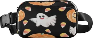 Boccsty Halloween Ghost Pumpkins Belt Bag for Women Men Fanny Pack Small Waist Pouch Crossbody Bags for Outdoor Hiking Running Travel
