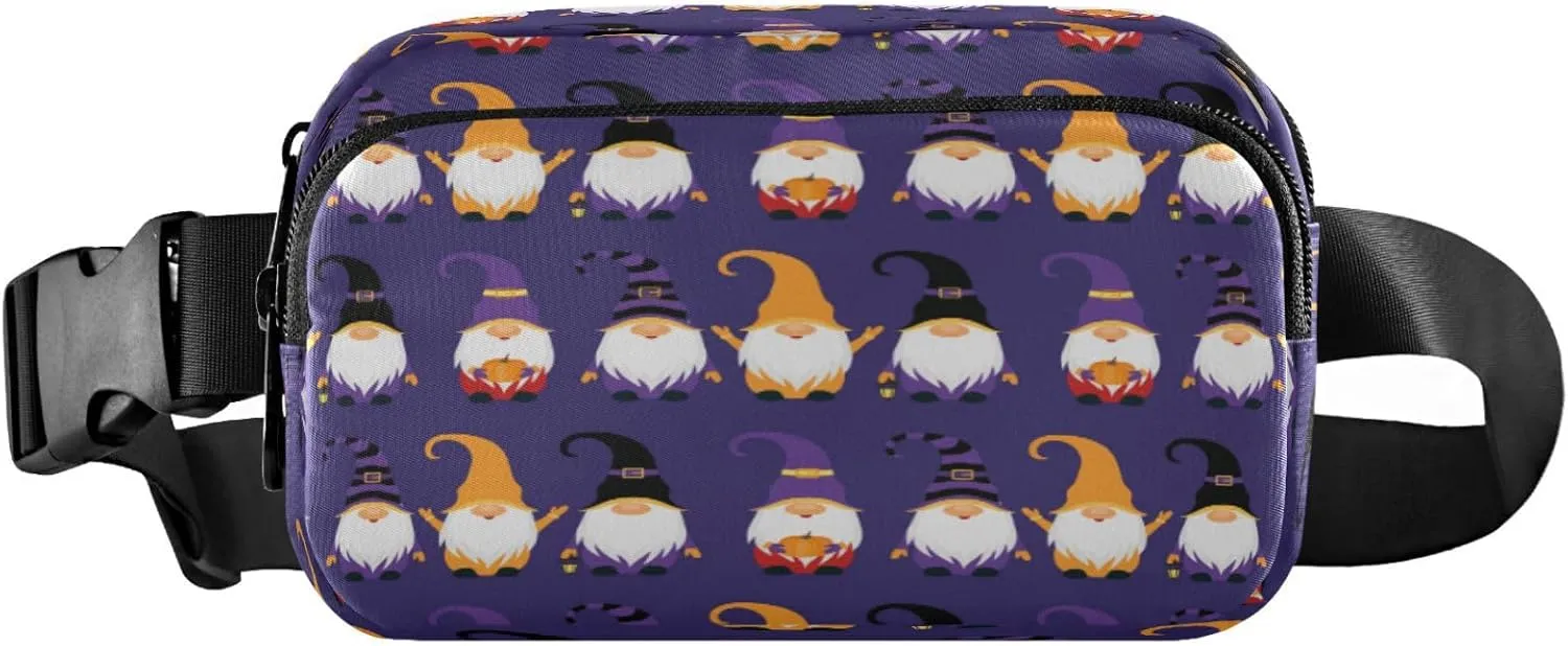 Boccsty Halloween Gnomes Belt Bag for Women Men Happy Fanny Pack Small Waist Pouch Crossbody Bags for Outdoor Hiking Running Travel