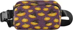 Boccsty Halloween Pumpkins Witch Stars Sky Belt Bag for Women Men Fanny Pack Small Waist Pouch Crossbody Bags for Outdoor Hiking Running Travel