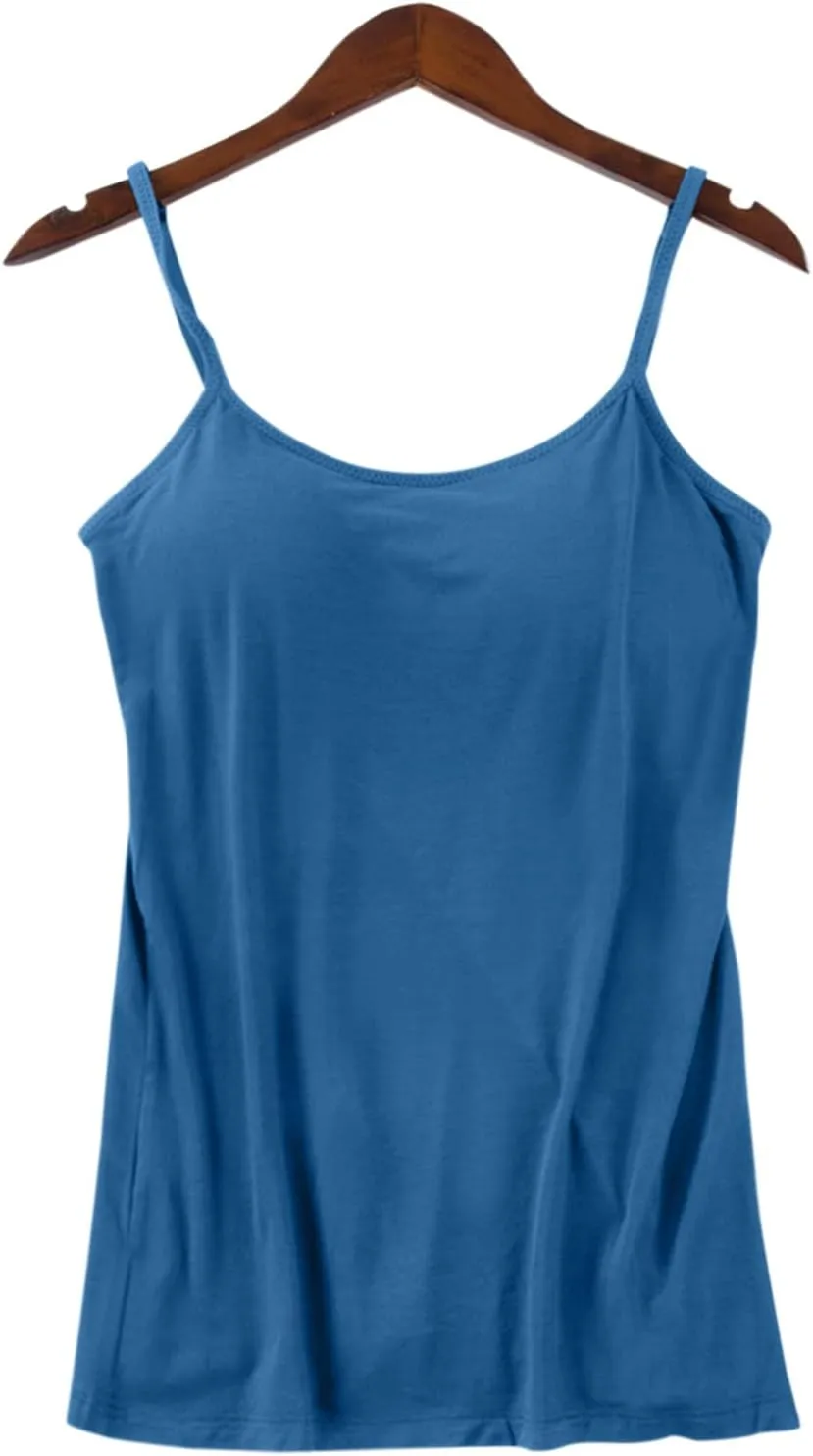 Built in Bra Tank Tops for Women Chest Pad Without Wearing Bra One Tank Top Yoga Camisole Tops Women Built in Bras
