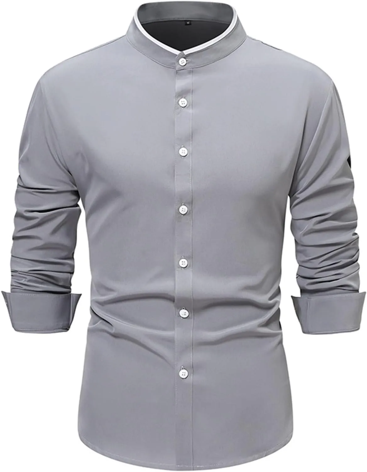 Business Dress Shirts for Men Long Sleeve Casual Slim Fit Button Down Shirt Fashion Stretchy Wrinkle-Resistant Tee