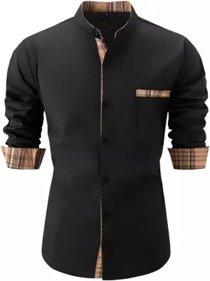 Business Dress Shirts for Men Long Sleeve Casual Slim Fit Button Down Shirt Fashion Stretchy Wrinkle-Resistant Tee