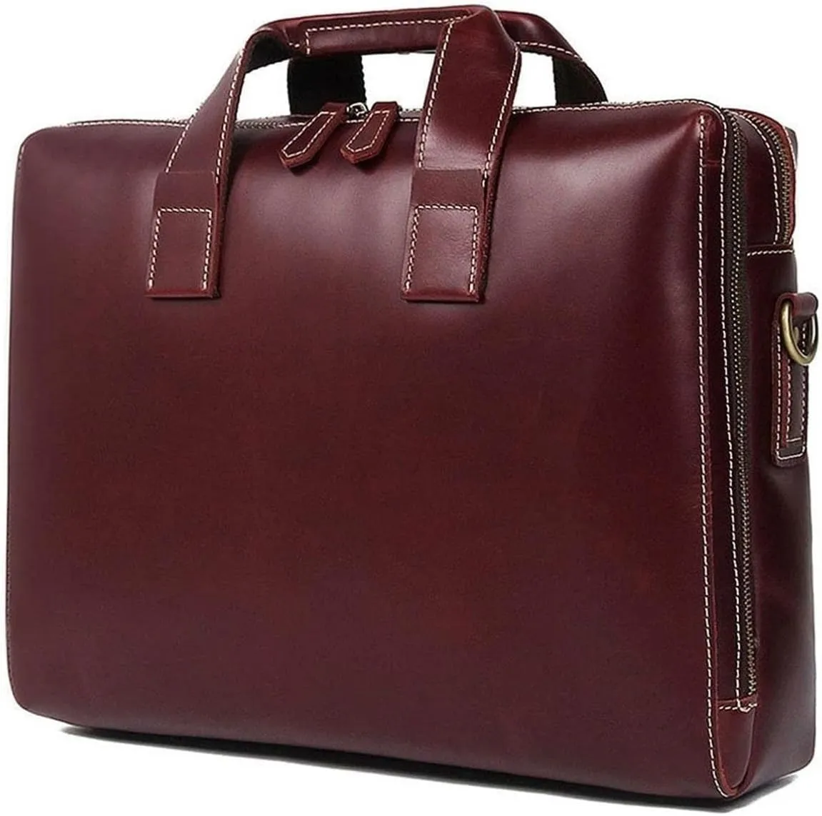 Business Travel Messenger Bags, Genuine Leather Briefcase for Men, Computer Bags, Shoulder Bags (Color : Brown)