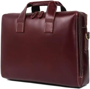 Business Travel Messenger Bags, Genuine Leather Briefcase for Men, Computer Bags, Shoulder Bags (Color : Brown)