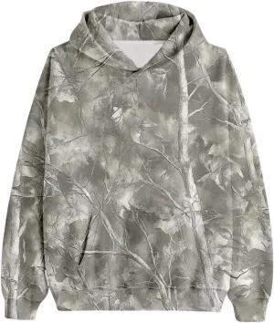 Camo Hoodie Womens Maple Leaf Print Oversized Hooded Sweatshirt Pullover Loose Casual Top Workout Athletic Hoodies