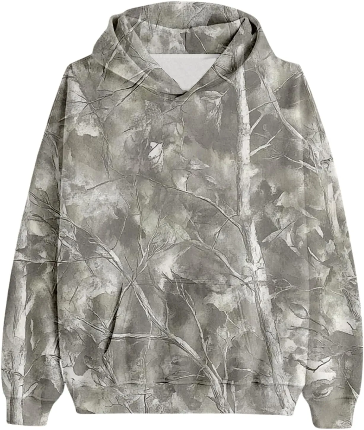Camo Hoodie Womens Maple Leaf Print Oversized Hooded Sweatshirt Pullover Loose Casual Top Workout Athletic Hoodies