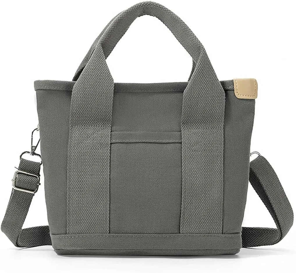 Canvas Tote Bag with Zipper for Women Crossbody Bag Trendy Shoulder Handbag Satchel Hobo Bag Messenger Bag with Compartments
