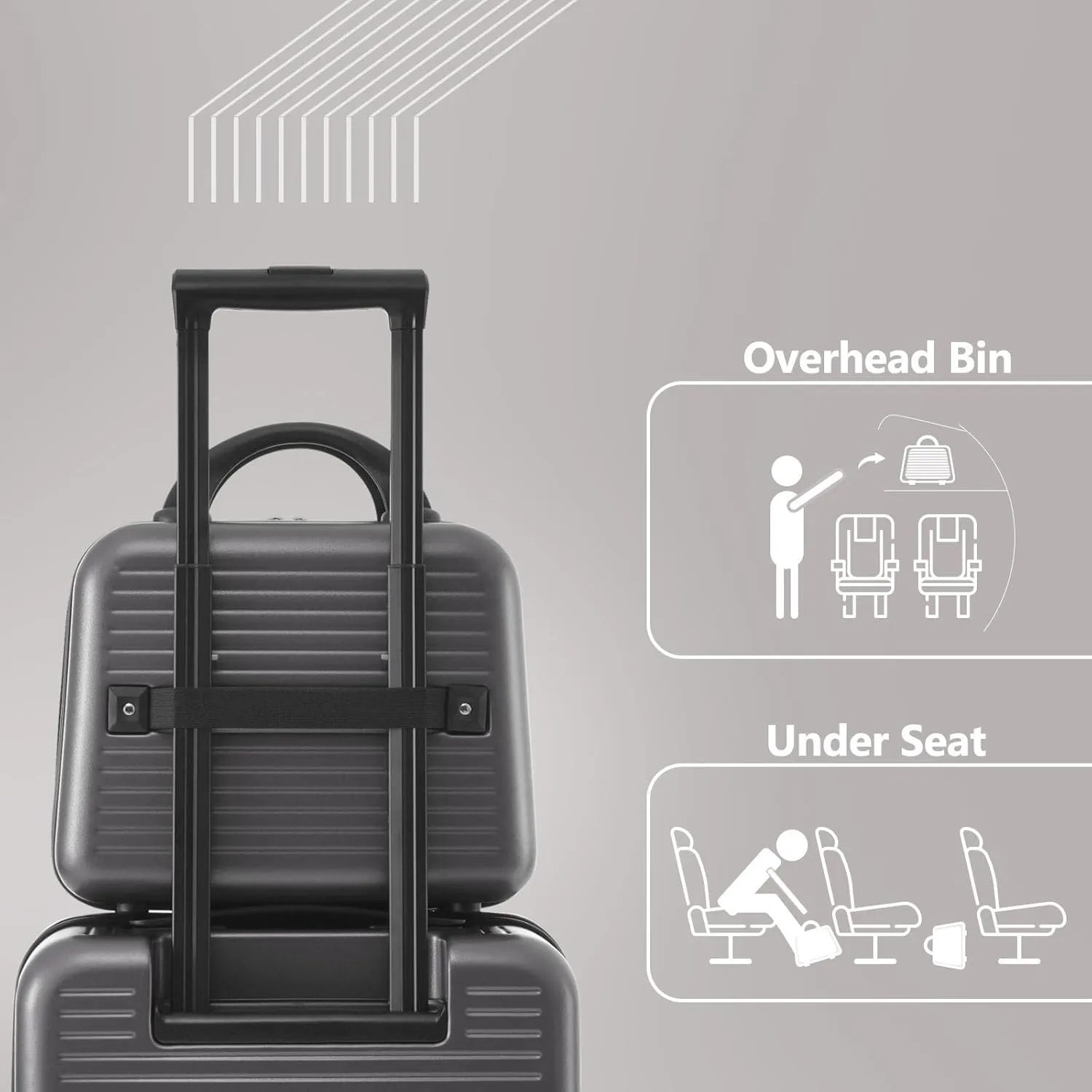 Carry On Luggage, 20 Inch Front Open Luggage with Front Pocket, Lightweight Suitcase with USB Port & Portable Carrying Case, Hardside Expandable with Spinner Wheels & TSA lock (Gray)