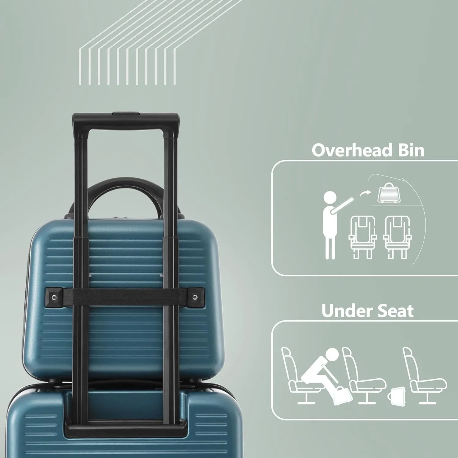 Carry On Luggage, 20 Inch Front Open Luggage with Front Pocket, Lightweight Suitcase with USB Port & Portable Carrying Case, Hardside Expandable with Spinner Wheels & TSA lock (Peacock Blue)
