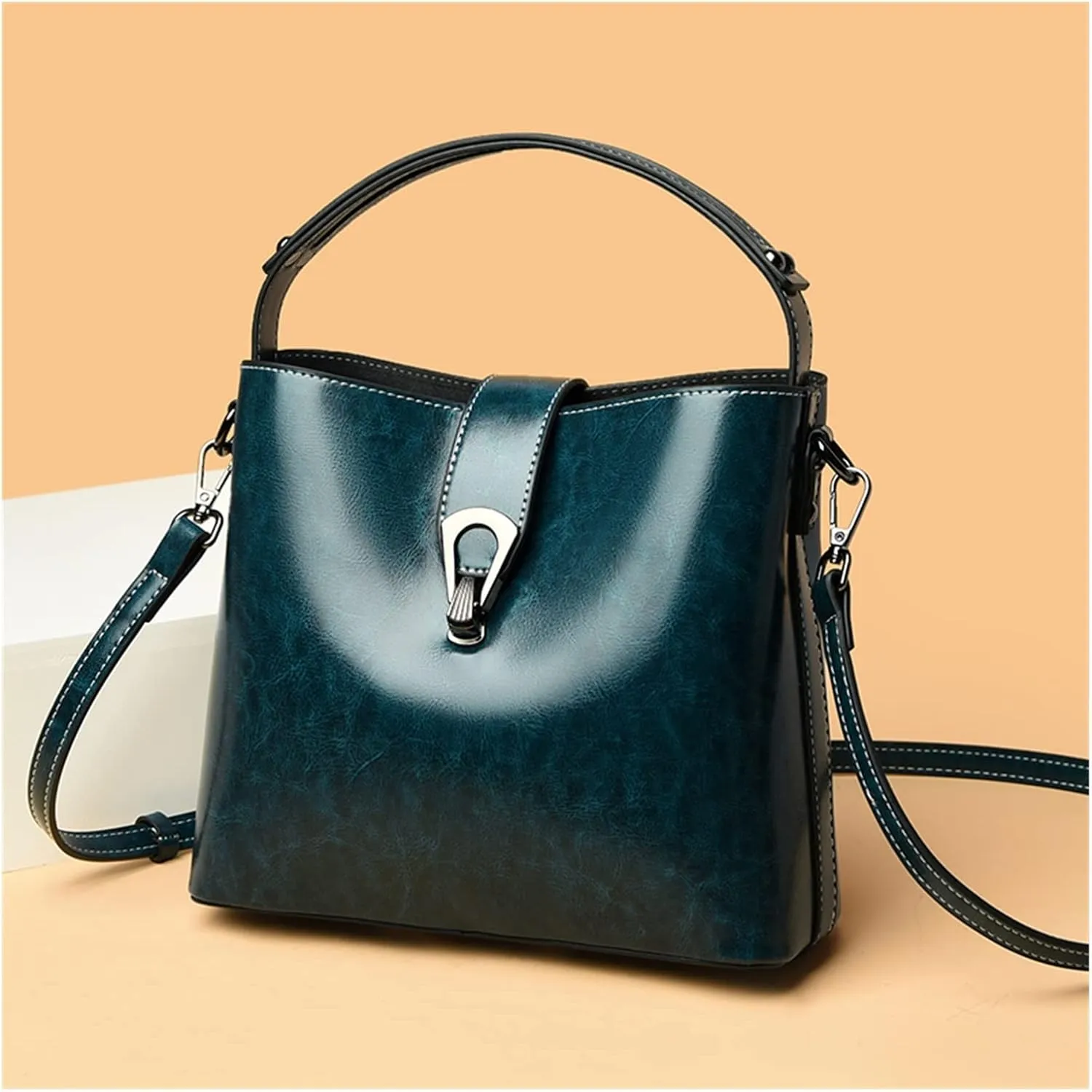 Casual Handbag Leather Shoulder Bags For Women Luxury Ladies Bucket Crossbody Bag Female Tote Bag