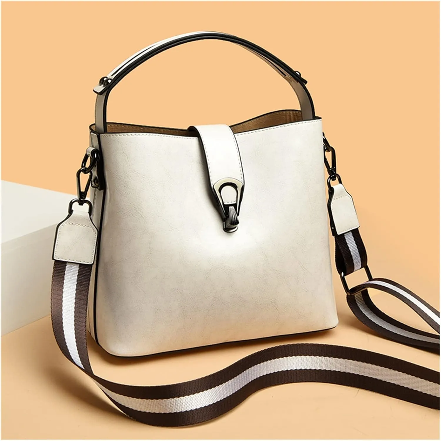 Casual Handbag Leather Shoulder Bags For Women Luxury Ladies Bucket Crossbody Bag Female Tote Bag