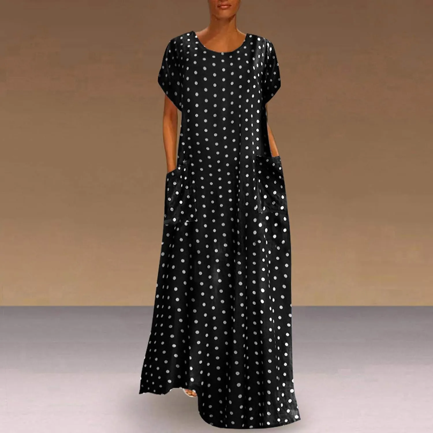 Casual Summer Dresses for Women 2025,Women's Beach Floral Printed Maxi Dress Flowy V Neck Loose Daily Vintage Dresses