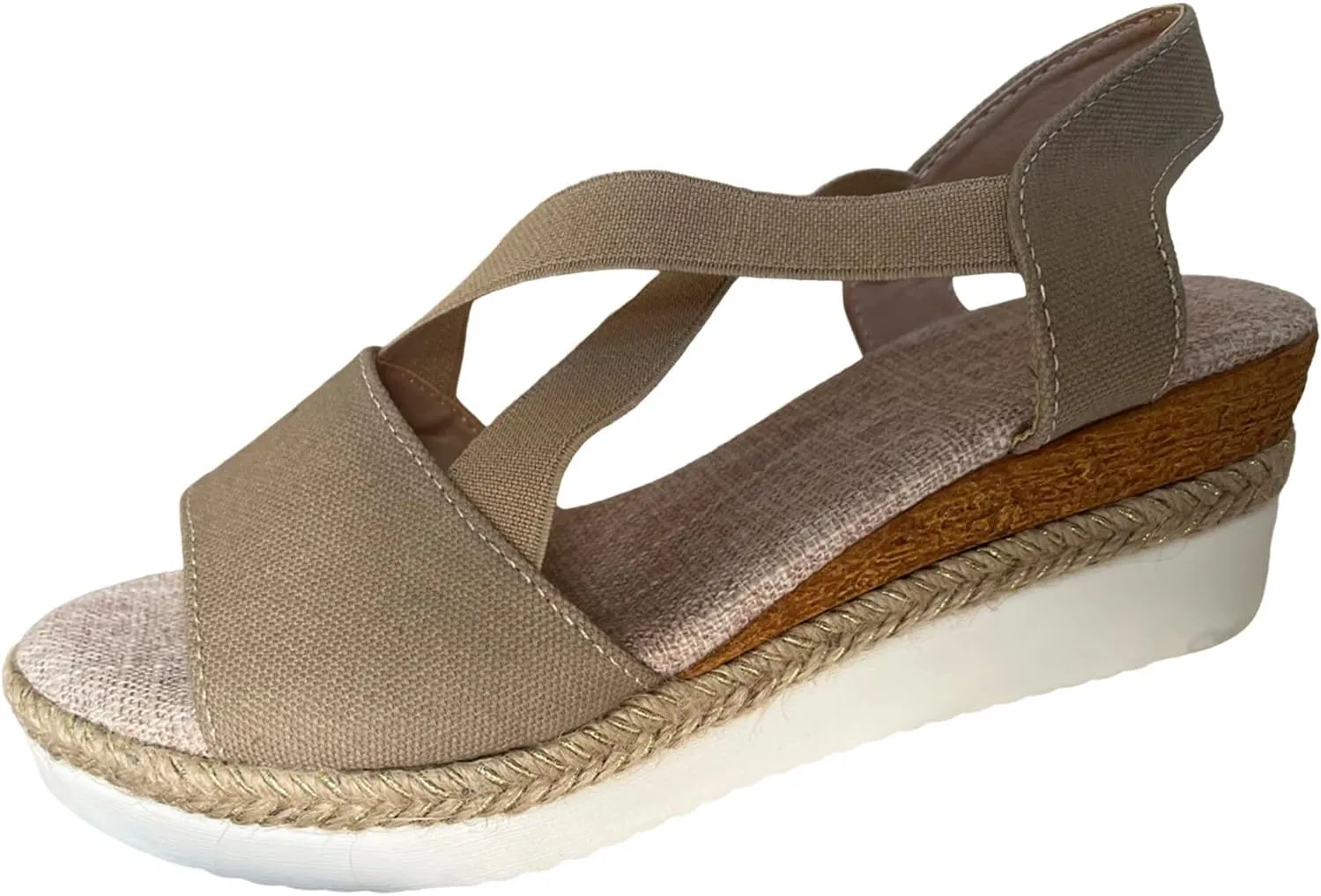 Cathalem Comfortable Sandals for Women Flat Open Toe Ankle Strap Espadrilles Sandals Casual Strappy Slip on Sandals