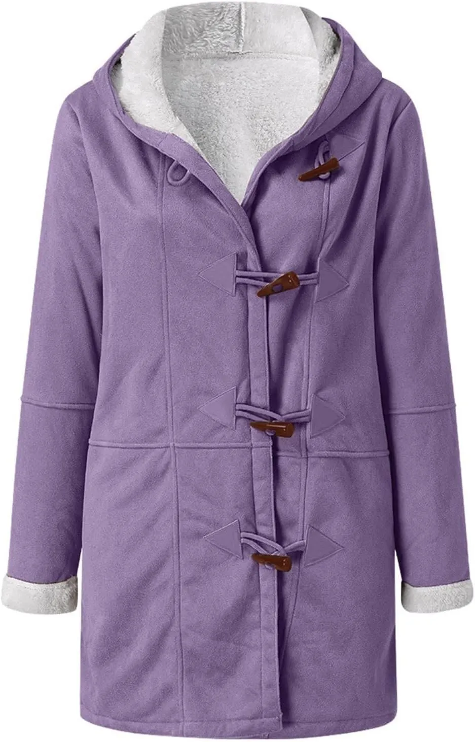 Cbcbtwo Women Fuzzy Fleece Hoodie Jackets Plus Size Full Zip Up Sherpa Lined Outerwear Faux Suede Winter Thicken Parka Jacket