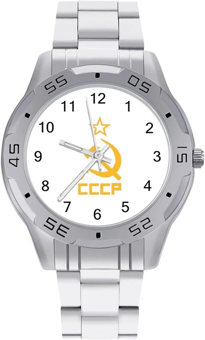 CCCP Russia Soviet Union Wrist Watches for Men Metal Band Watch Business Three-Hand Watches Gift for Boyfriend Father