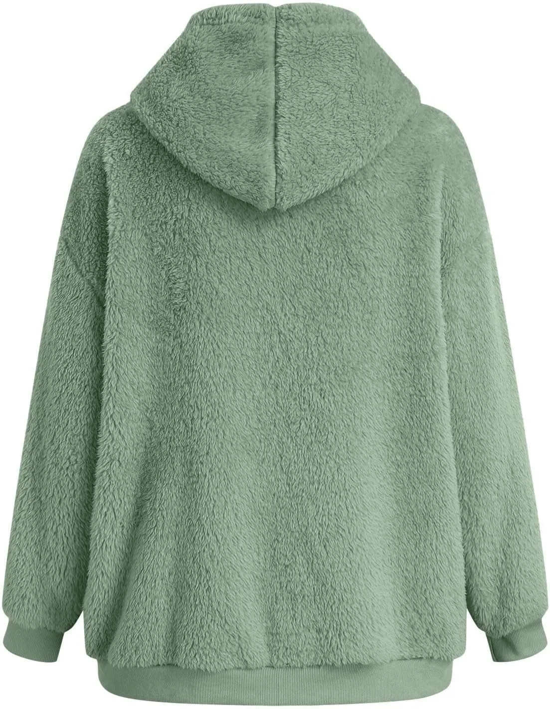 Ceboyel Women Fuzzy Fleece Jacket Faux Shearling Oversized Hoodie Coats Full Zip Up Hooded Teddy Coat Trendy Winter Outwear