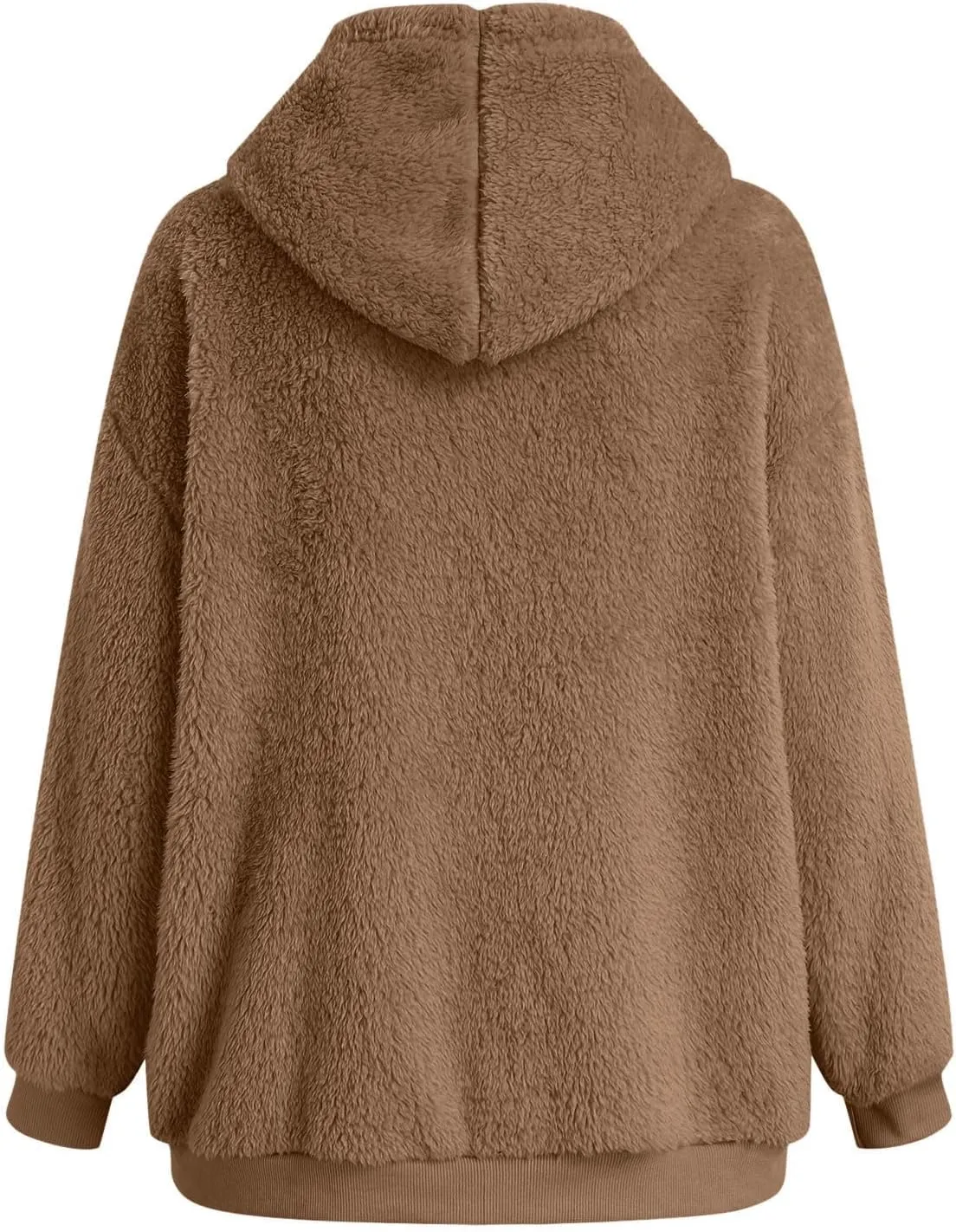 Ceboyel Women Fuzzy Fleece Jacket Faux Shearling Oversized Hoodie Coats Full Zip Up Hooded Teddy Coat Trendy Winter Outwear