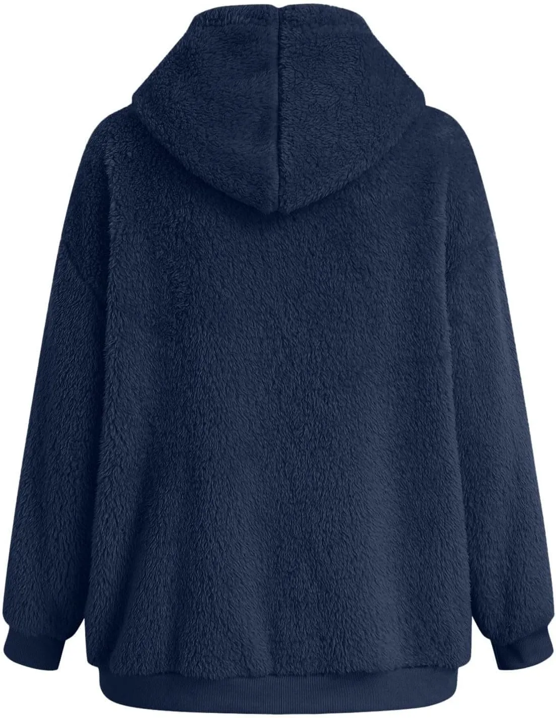 Ceboyel Women Fuzzy Fleece Jacket Faux Shearling Oversized Hoodie Coats Full Zip Up Hooded Teddy Coat Trendy Winter Outwear