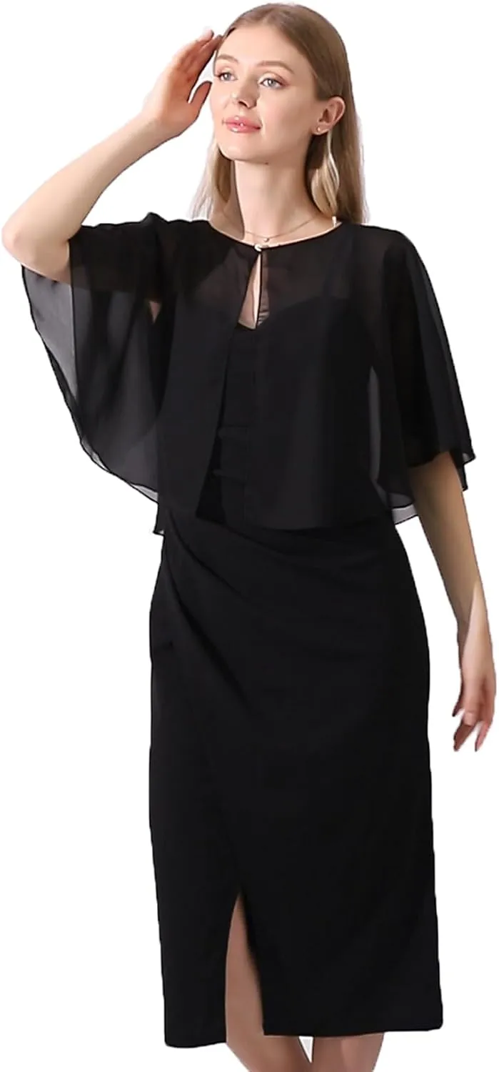 Chiffon Capelet Soft capes Shawls and Wraps for Evening Dress Wedding Cape 1920s shawl accessories for women flapper Cover Up