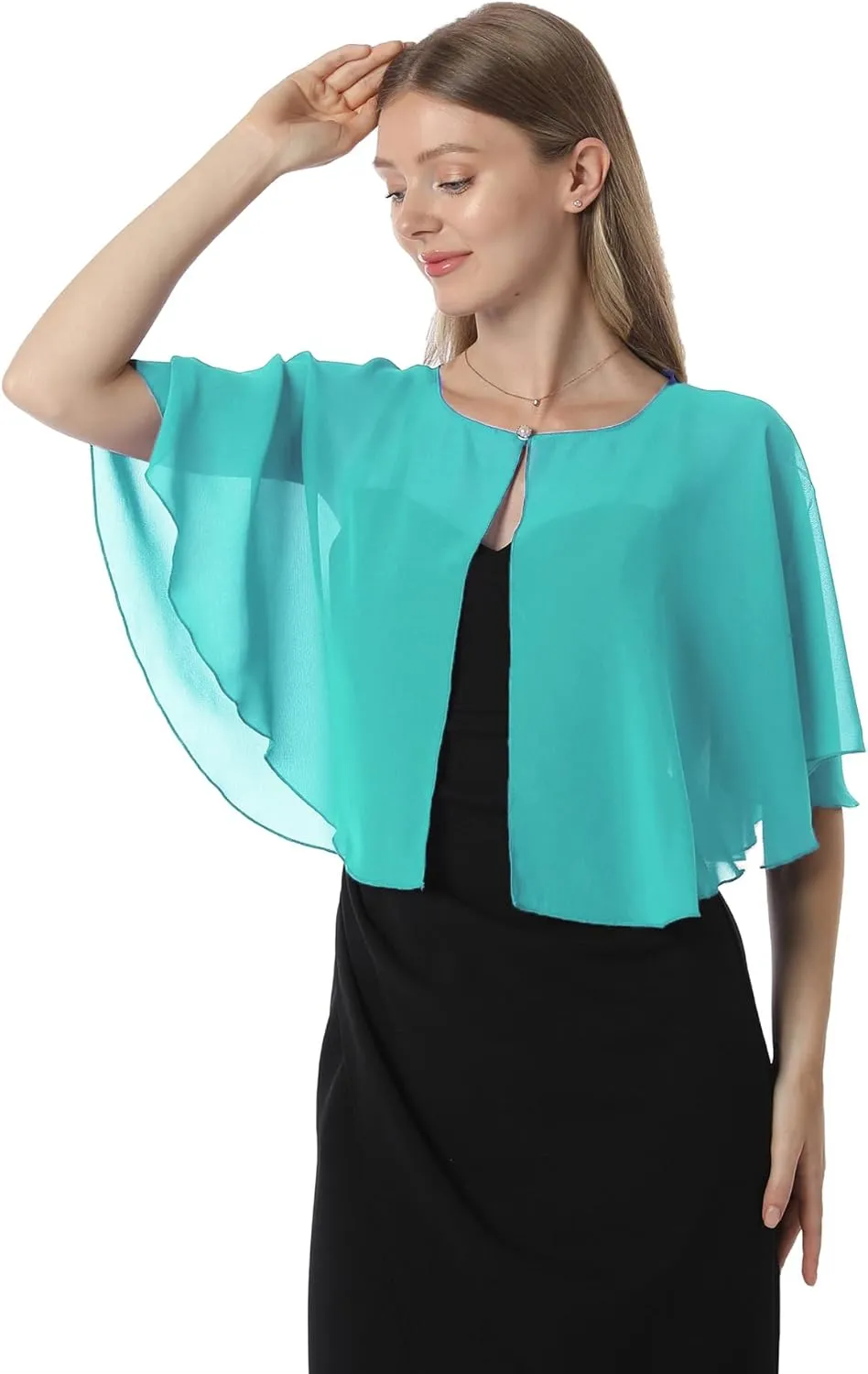Chiffon Capelet Soft capes Shawls and Wraps for Evening Dress Wedding Cape 1920s shawl accessories for women flapper Cover Up