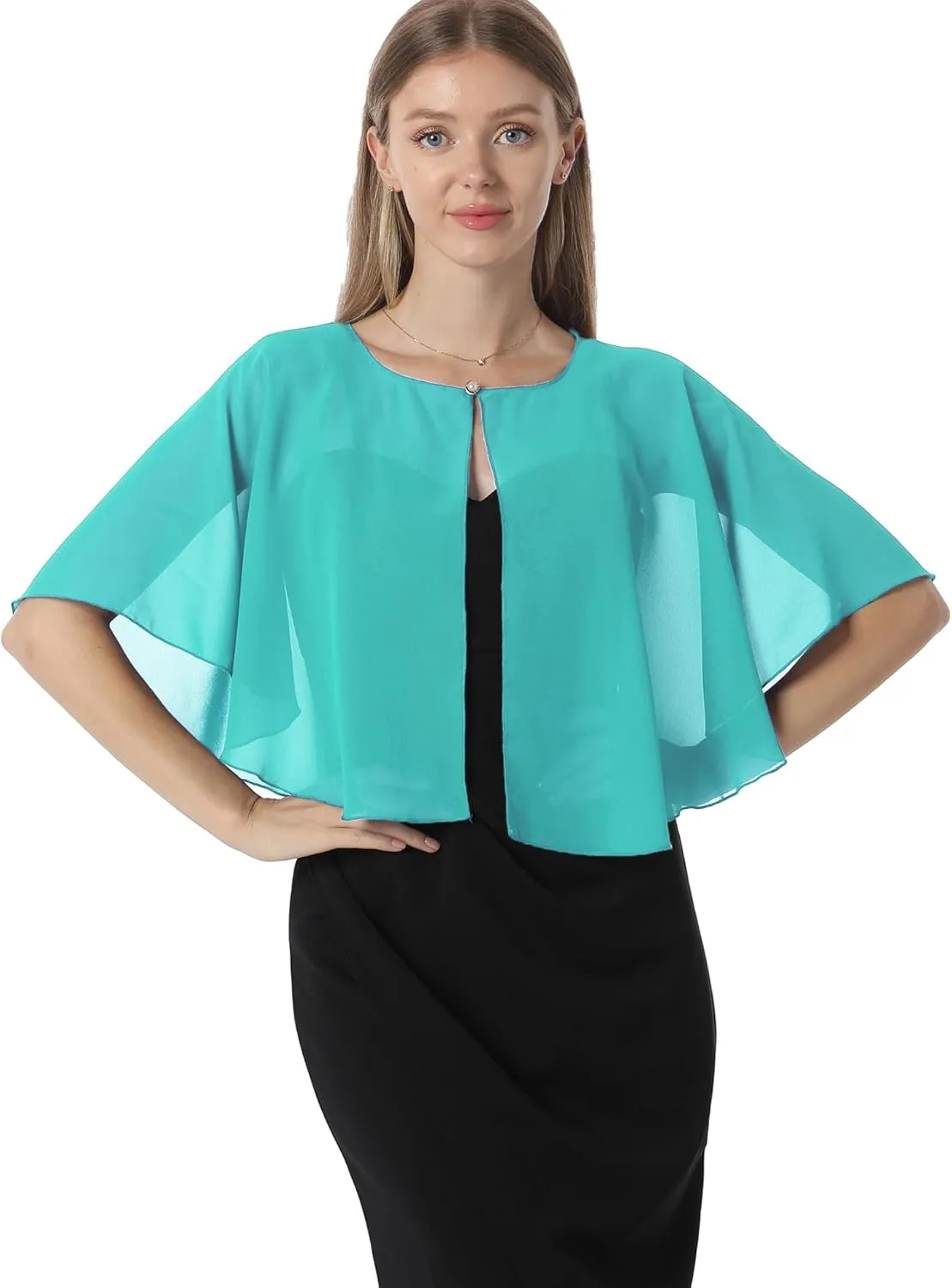 Chiffon Capelet Soft capes Shawls and Wraps for Evening Dress Wedding Cape 1920s shawl accessories for women flapper Cover Up