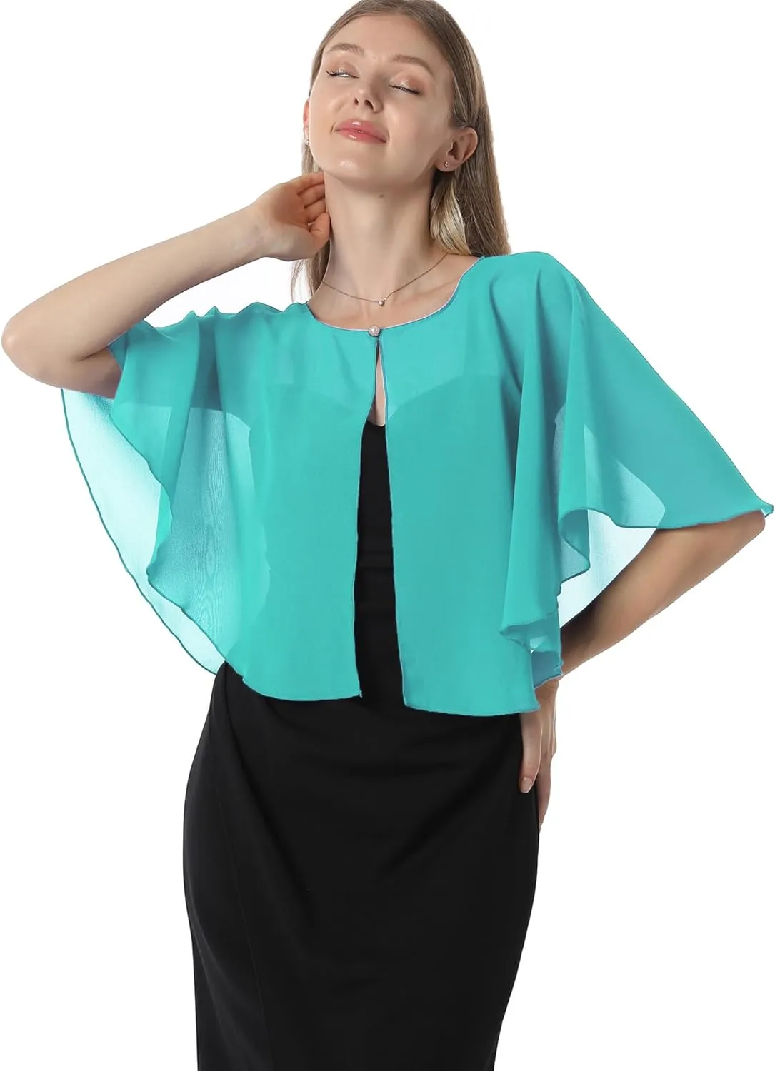 Chiffon Capelet Soft capes Shawls and Wraps for Evening Dress Wedding Cape 1920s shawl accessories for women flapper Cover Up