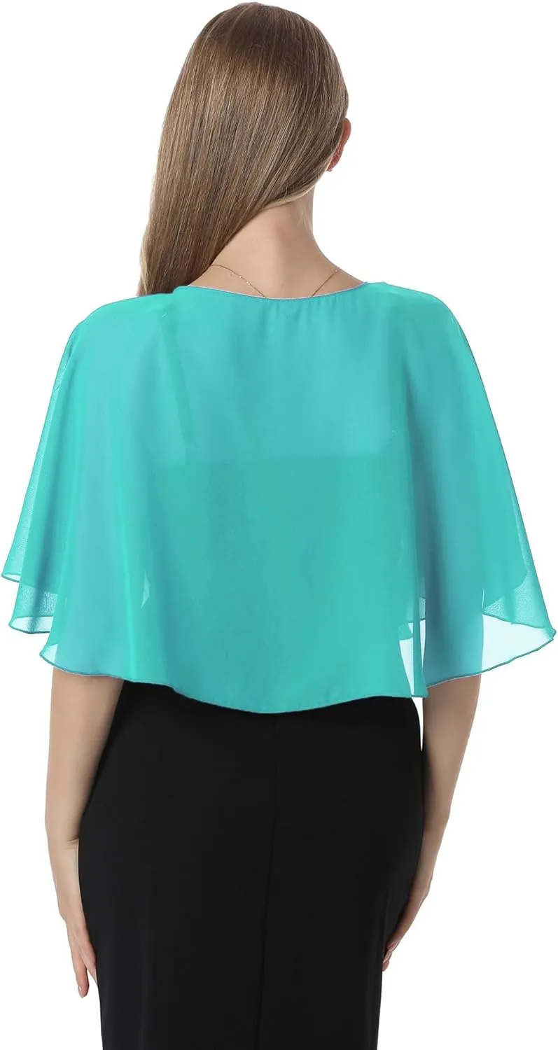 Chiffon Capelet Soft capes Shawls and Wraps for Evening Dress Wedding Cape 1920s shawl accessories for women flapper Cover Up