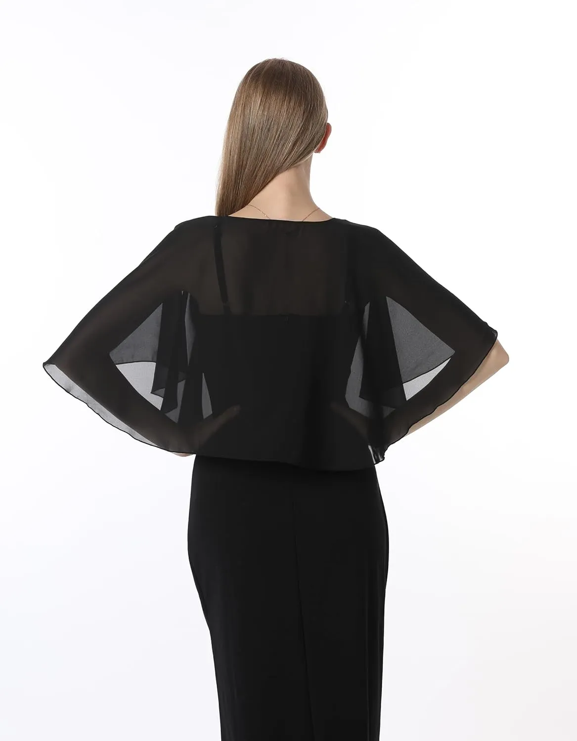 Chiffon Capelet Soft capes Shawls and Wraps for Evening Dress Wedding Cape 1920s shawl accessories for women flapper Cover Up
