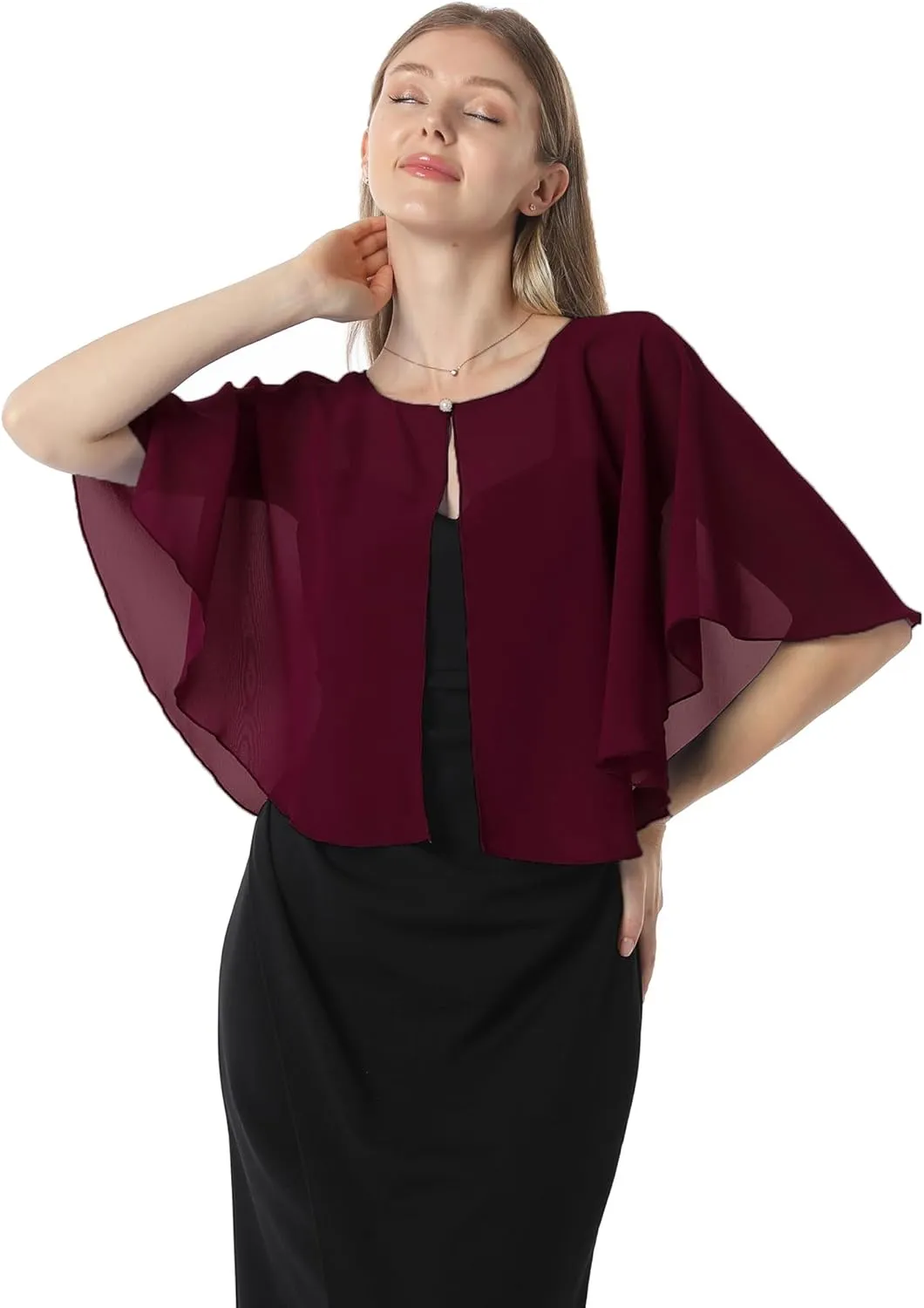 Chiffon Capelet Soft capes Shawls and Wraps for Evening Dress Wedding Cape 1920s shawl accessories for women flapper Cover Up