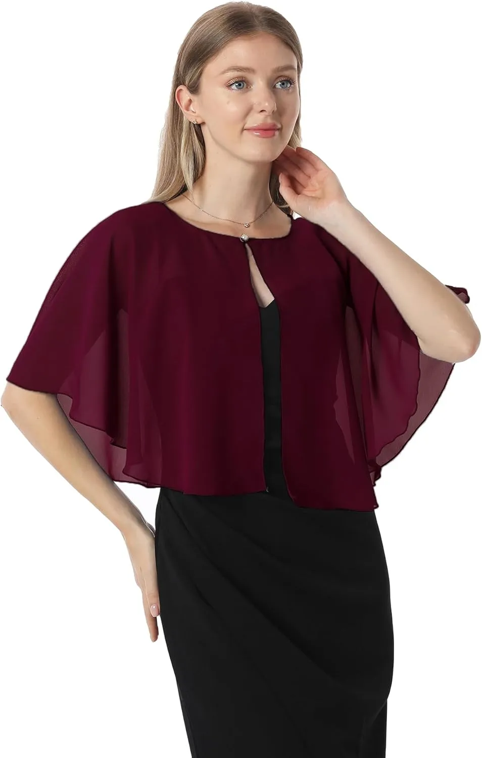 Chiffon Capelet Soft capes Shawls and Wraps for Evening Dress Wedding Cape 1920s shawl accessories for women flapper Cover Up