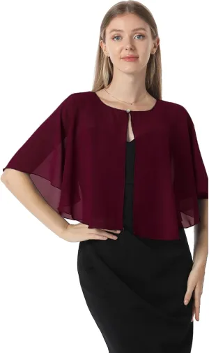 Chiffon Capelet Soft capes Shawls and Wraps for Evening Dress Wedding Cape 1920s shawl accessories for women flapper Cover Up