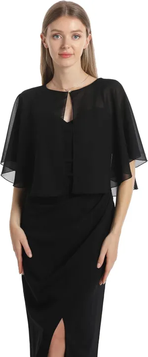 Chiffon Capelet Soft capes Shawls and Wraps for Evening Dress Wedding Cape 1920s shawl accessories for women flapper Cover Up