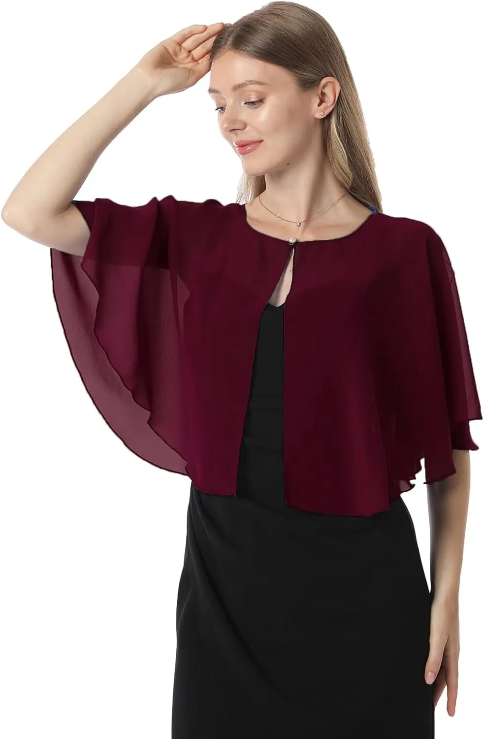 Chiffon Capelet Soft capes Shawls and Wraps for Evening Dress Wedding Cape 1920s shawl accessories for women flapper Cover Up